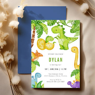 Invitación de cumpleaños para niños, fiesta de din