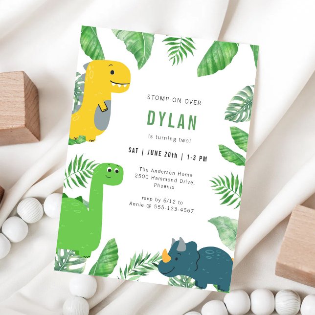 Invitación de cumpleaños para niños, fiesta de din (Subido por el creador)