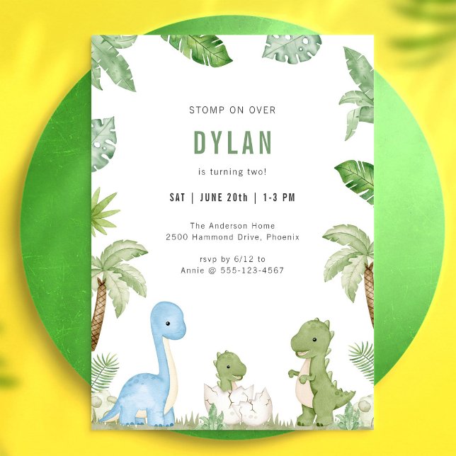 Invitación de cumpleaños para niños, fiesta de din (Subido por el creador)