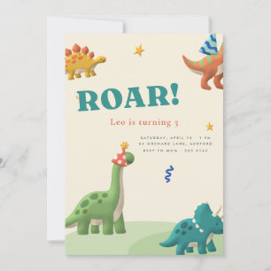 Invitación de cumpleaños para niños Fiesta de dino