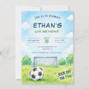 Invitación de cumpleaños para niños Fiesta de Fútb
