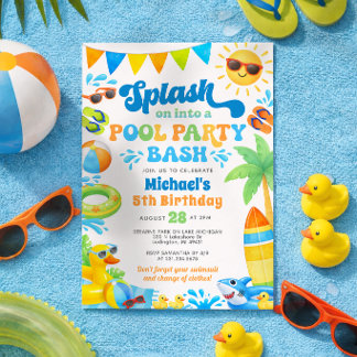 Invitación de cumpleaños para niños Fiesta en la P