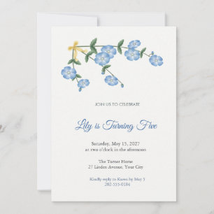 Invitación de cumpleaños para niños Flor de ojos a
