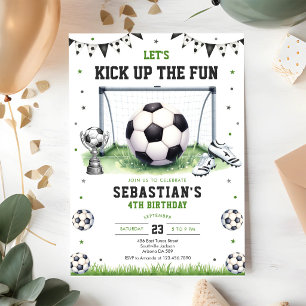 Invitación de cumpleaños para niños Fúbol Diviérte