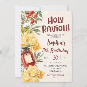 Invitación de cumpleaños para niños Holy Ravioli K