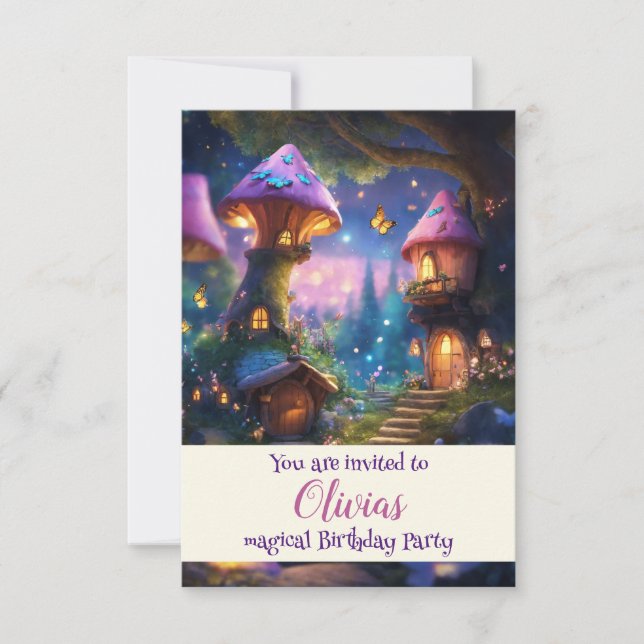 Invitación de cumpleaños para niños mágicos (Anverso)