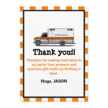 Invitación de cumpleaños para niños Medic Ambulanc