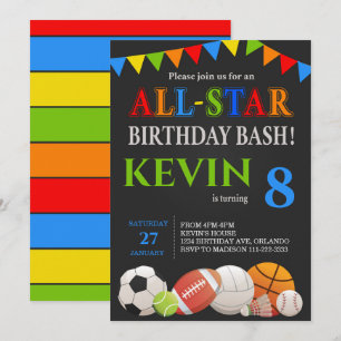 Invitación de cumpleaños para niños modernos