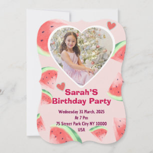 invitación de cumpleaños para niños (niña) sandía