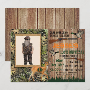 Invitación de cumpleaños para niños para cazar cie