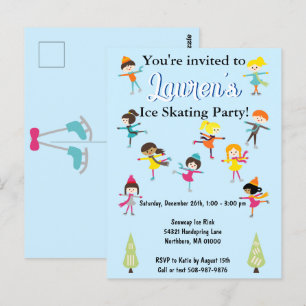 Invitación de cumpleaños para niños para patinar s