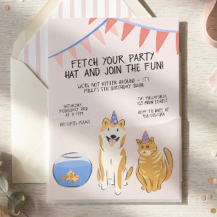 Invitación de cumpleaños para niños Pawty Time M