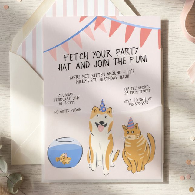 Invitación de cumpleaños para niños Pawty Time | M (Subido por el creador)