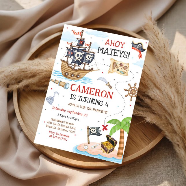 Invitación de cumpleaños para niños pirata Ahoy Ma (Subido por el creador)