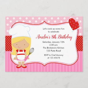 Invitación de cumpleaños para niños que cocinan (B