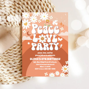 Invitación de cumpleaños para niños Retro Daisy