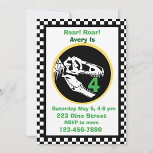 Invitación de cumpleaños para niños Rugido de dino