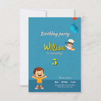 Invitación de cumpleaños para niños | Tarjeta de f