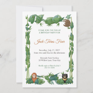 Invitación de cumpleaños para niños Treetop Jambor