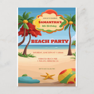 Invitación de cumpleaños para niños Tropicai Regga