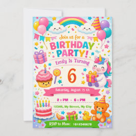 Invitación de Cumpleaños para Niños | Unicornio, G