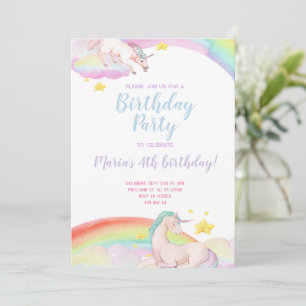 Invitación de cumpleaños para niños Unicornio Mági