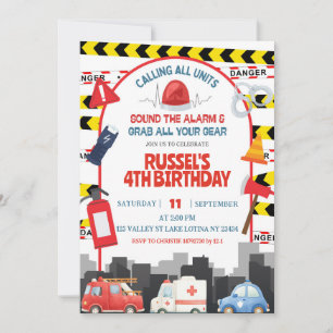 invitación de cumpleaños para niños Vehículos de E