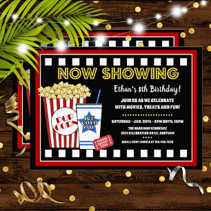 Invitación de cumpleaños para noche de cine