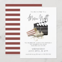 Invitación de cumpleaños para noche de cine de pal