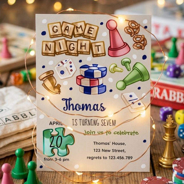 Invitación de cumpleaños para noche de juegos de m (Subido por el creador)