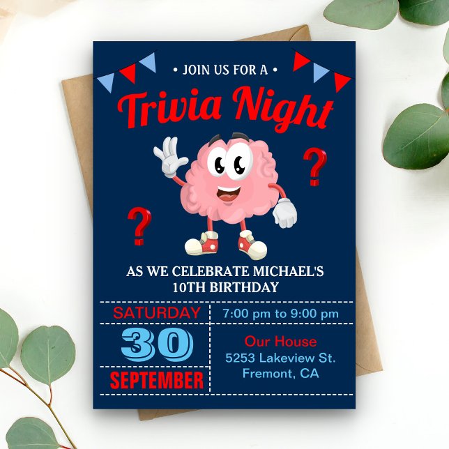 Invitación de cumpleaños para noche de trivia mode (Subido por el creador)