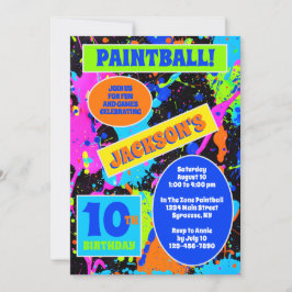 Invitación de cumpleaños para Paintball