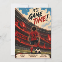 Invitación de cumpleaños para partido de fútbol