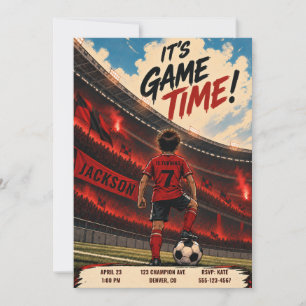 Invitación de cumpleaños para partido de fútbol