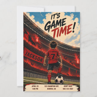 Invitación de cumpleaños para partido de fútbol