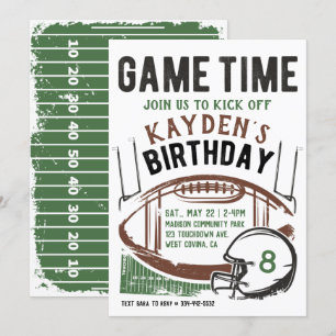 Invitación de cumpleaños para partidos de fútbol