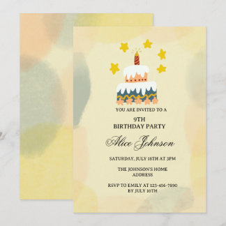 Invitación de cumpleaños para pastel de cumpleaños