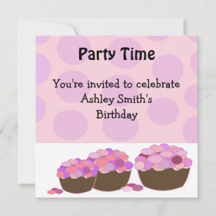 Invitación de cumpleaños para pastelito con Smarti