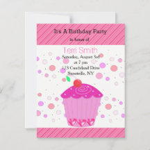 Invitación de cumpleaños para pastelito de cereza