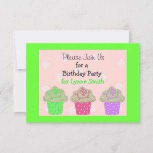 Invitación de cumpleaños para pastelito de color v