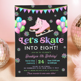 Invitación de cumpleaños para patinaje sobre hielo
