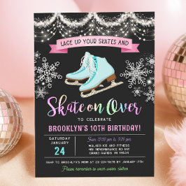Invitación de cumpleaños para patinaje sobre hielo