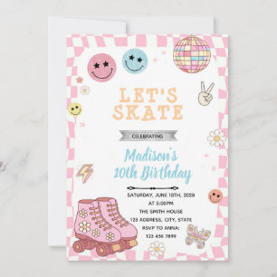 invitación de cumpleaños para patinar groovy