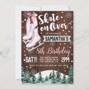 Invitación de cumpleaños para patinar sobre hielo