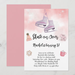 Invitación de cumpleaños para patinar sobre hielo