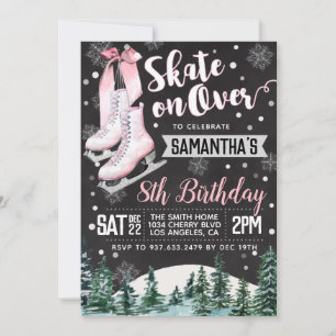 Invitación de cumpleaños para patinar sobre hielo