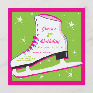 Invitación de cumpleaños para patinar sobre hielo