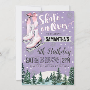 Invitación de cumpleaños para patinar sobre hielo