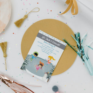 Invitación de cumpleaños para patinar sobre hielo