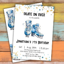 Invitación de cumpleaños para patinar sobre hielo,